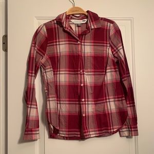 Old Navy Pink Plaid Classic Shirt Petite XSP